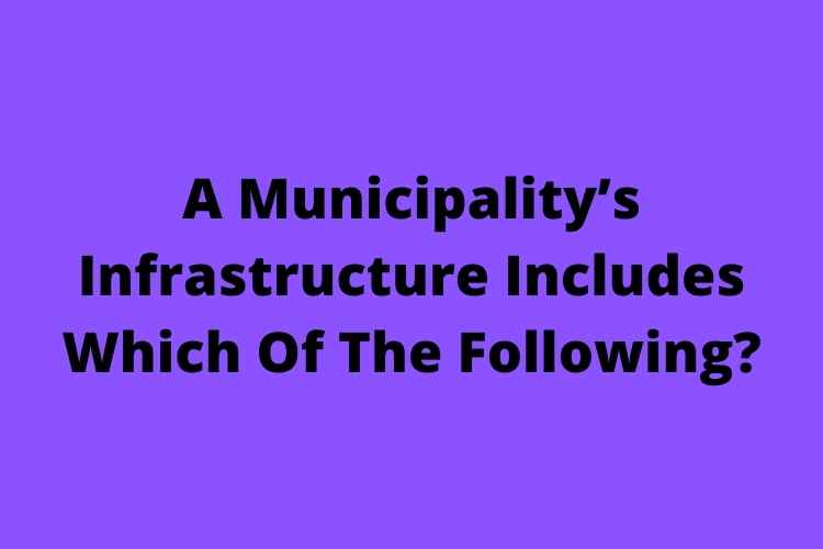 A Municipality’s Infrastructure Includes Which Of The Following?