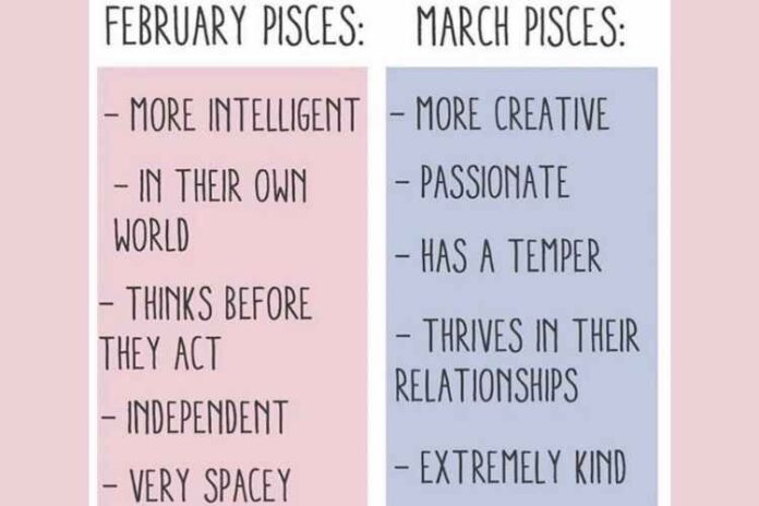 Difference between March vs. February Pisces